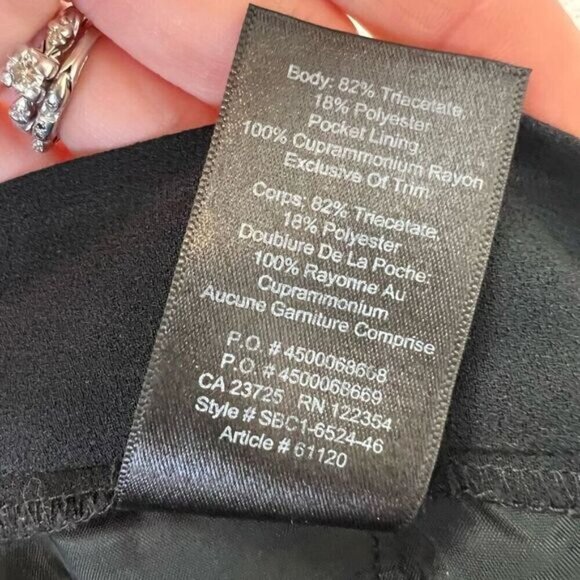 Babaton Fine Japanese Fabric Black Pull On Tapered High Waisted Ankle Pants 2 - Picture 13 of 15